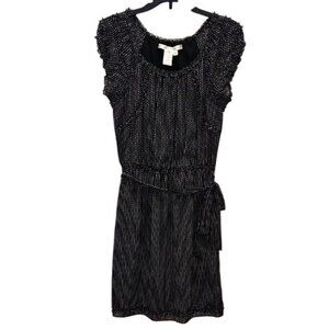 Max Studio Lined Polka Dot Dress Size Medium Chiffon Party Careerwear Office